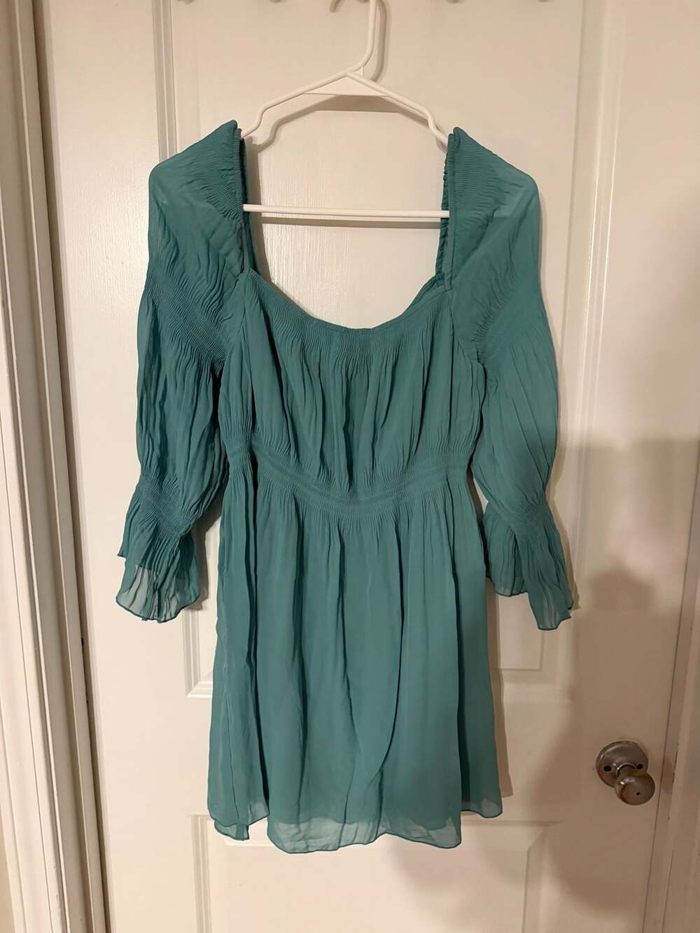 Susan Lucci Dress Size S Teal Shirred Mini - 2 available